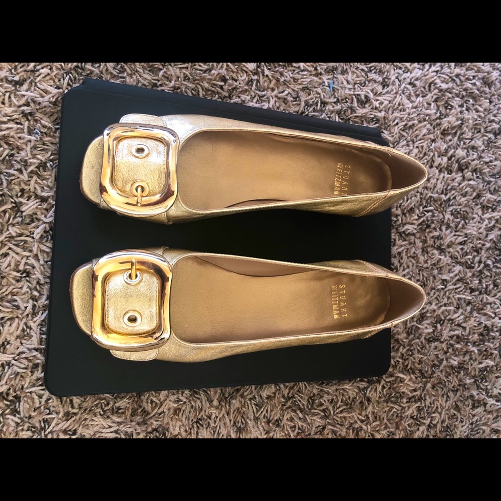 STUART WEITZMAN OPEN TOE BUCKLE SHOES!
